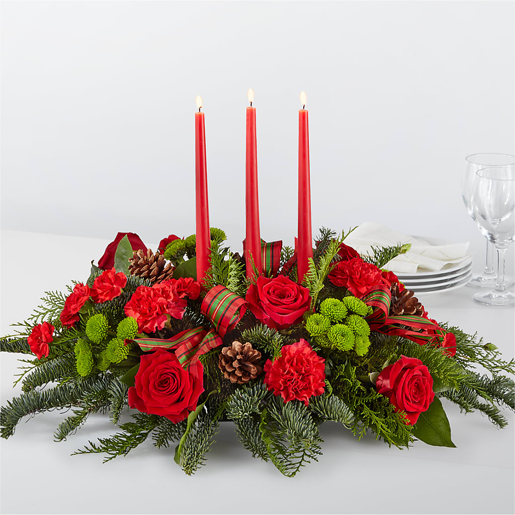By the Candlelight Centerpiece – Flowers By Louise, Wasilla AK