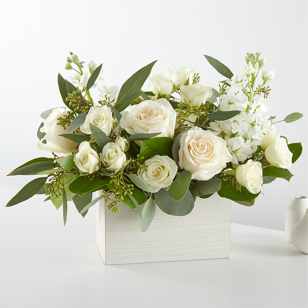 Fresh Linen Box Bouquet – Flowers By Louise, Wasilla AK