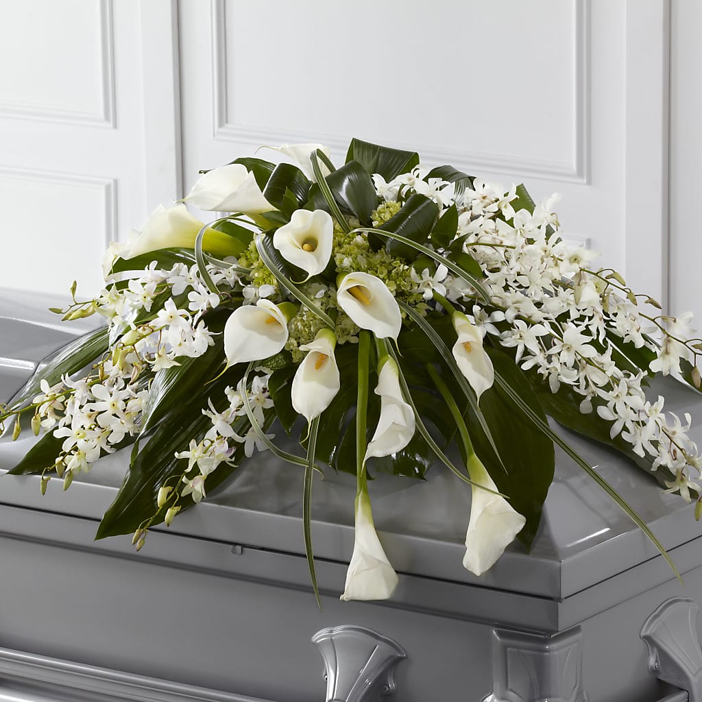 Angel Wings Casket Spray – Flowers By Louise, Wasilla AK