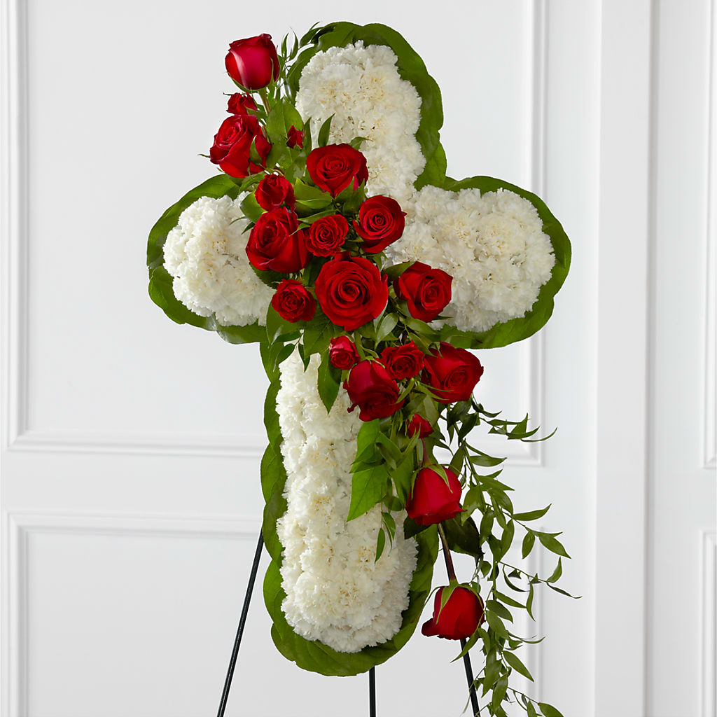 Floral Cross Easel – Flowers By Louise, Wasilla AK