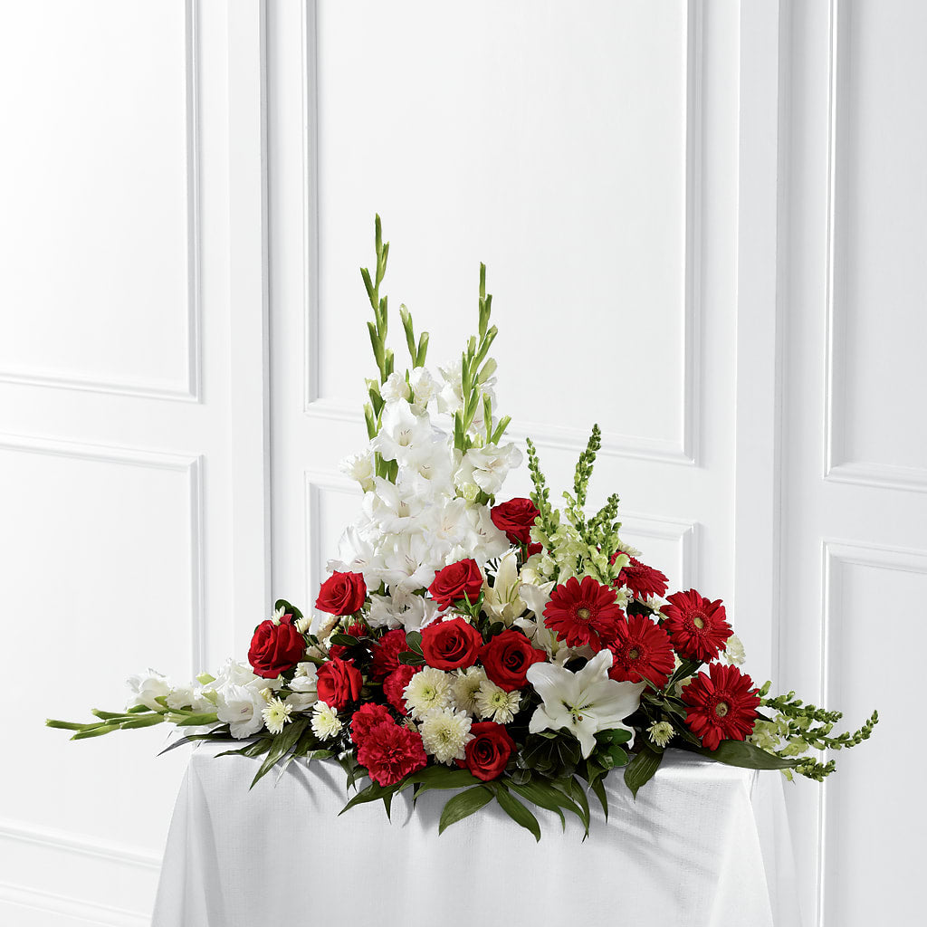 Crimson & White Arrangement – Flowers By Louise, Wasilla AK
