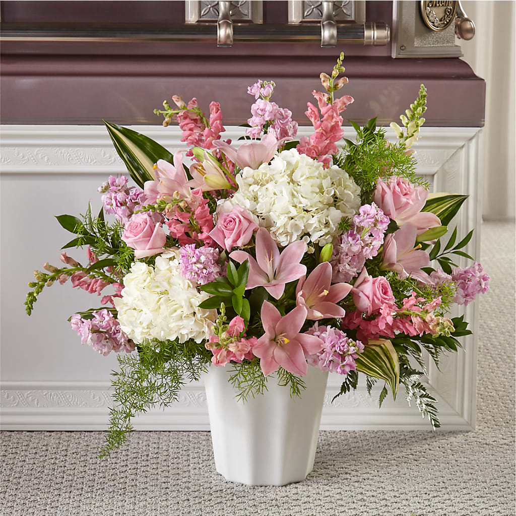 Simply Serene Floor Basket – Flowers By Louise, Wasilla AK