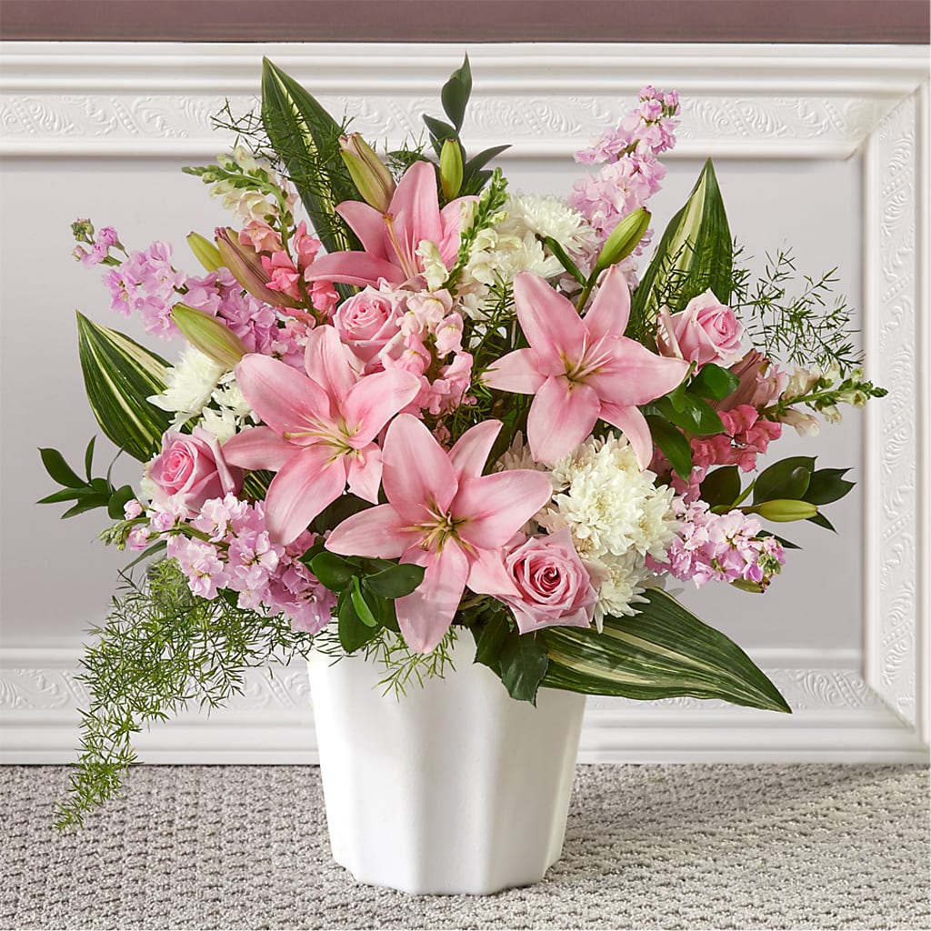 Simply Serene Floor Basket – Flowers By Louise, Wasilla AK