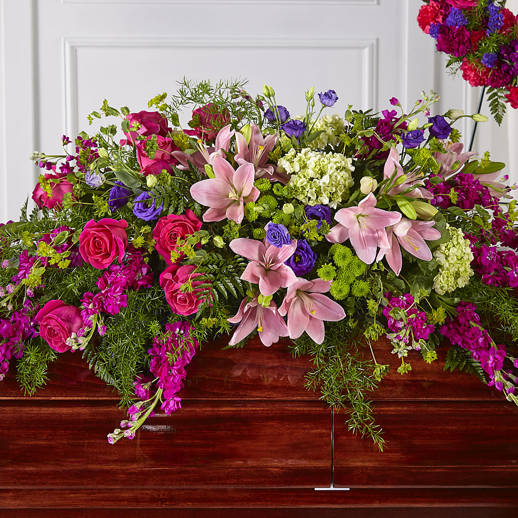 Radiant Tribute Casket Spray – Flowers By Louise, Wasilla AK