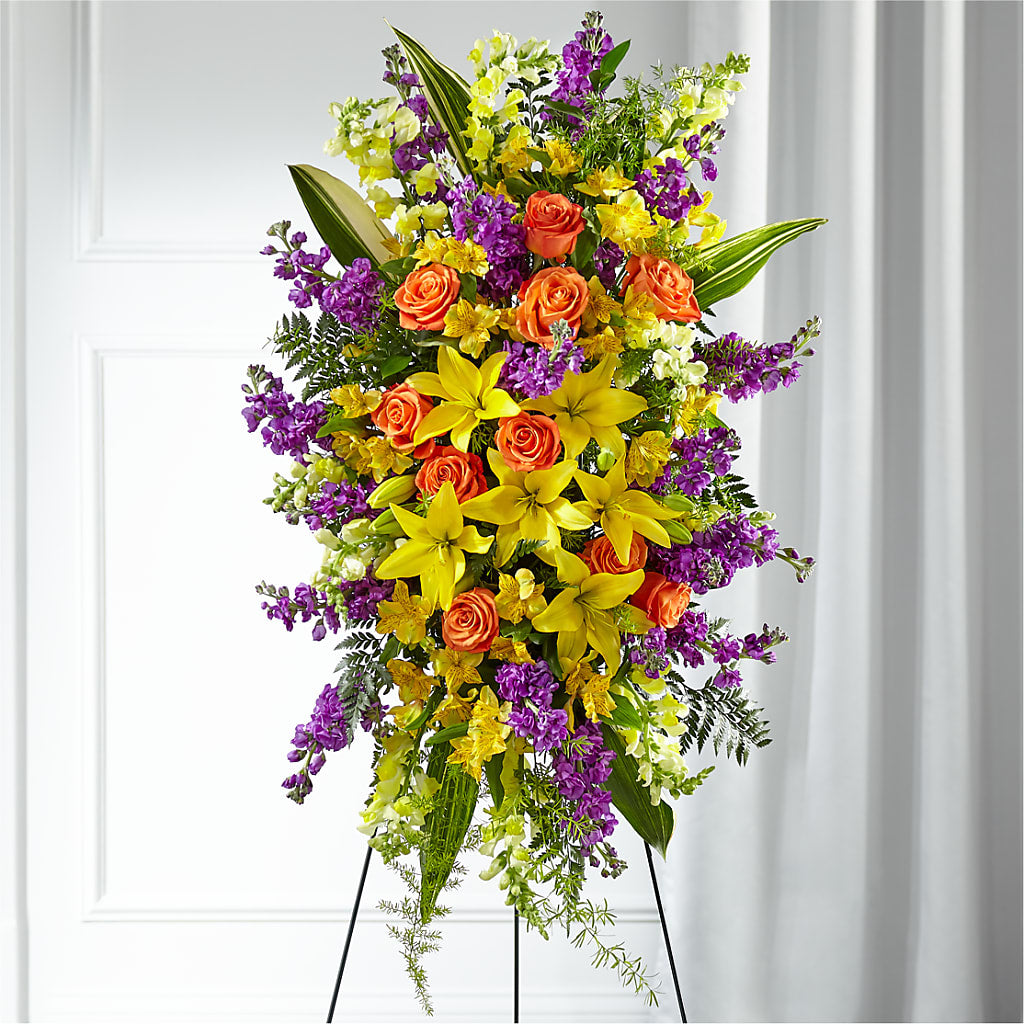 Thoughtful Prayers Standing Spray – Flowers By Louise, Wasilla AK