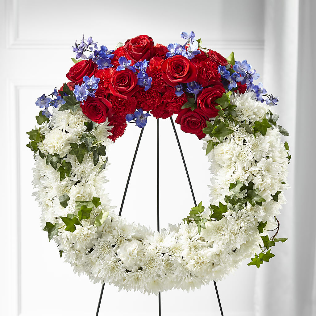 Patriotic Passion Wreath – Flowers By Louise, Wasilla AK