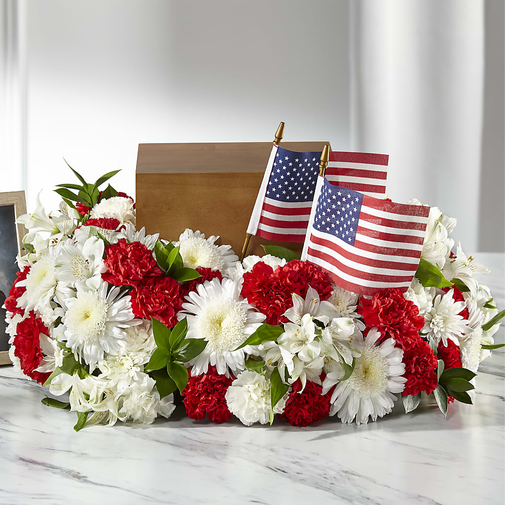Spirit of Patriotism Cremation Adornment – Flowers By Louise, Wasilla AK