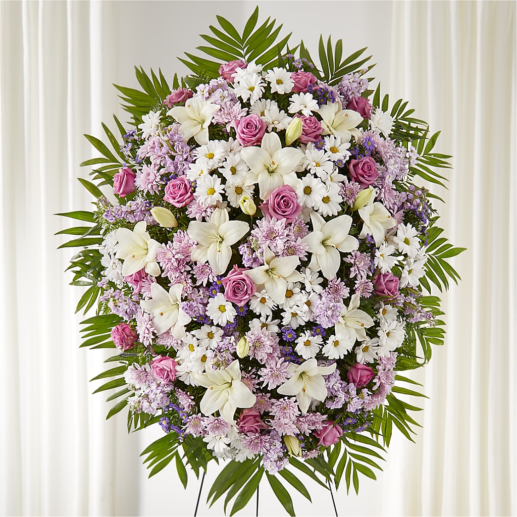 Surrounded by Love Standing Spray – Flowers By Louise, Wasilla AK