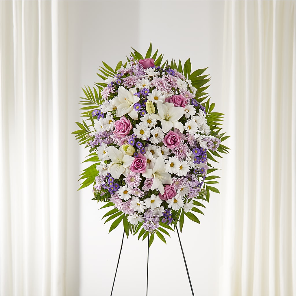 Surrounded by Love Standing Spray – Flowers By Louise, Wasilla AK