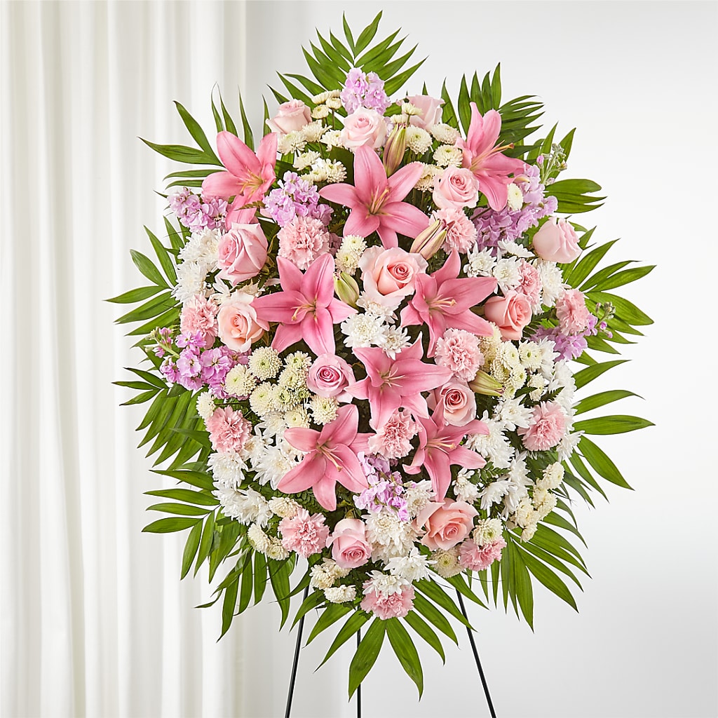 Offering Solace Standing Spray – Flowers By Louise, Wasilla AK