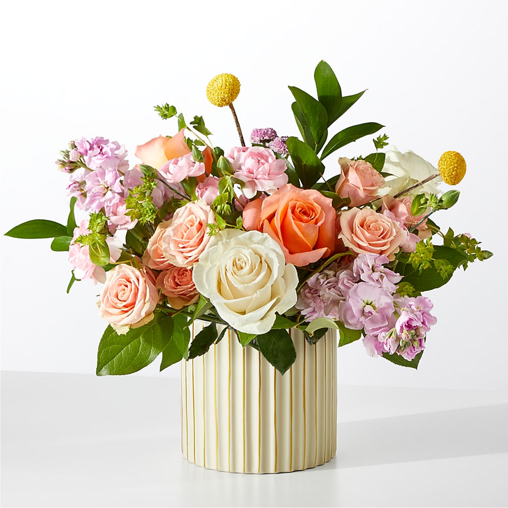 French Market Bouquet with Ivory Vase – Flowers By Louise, Wasilla AK