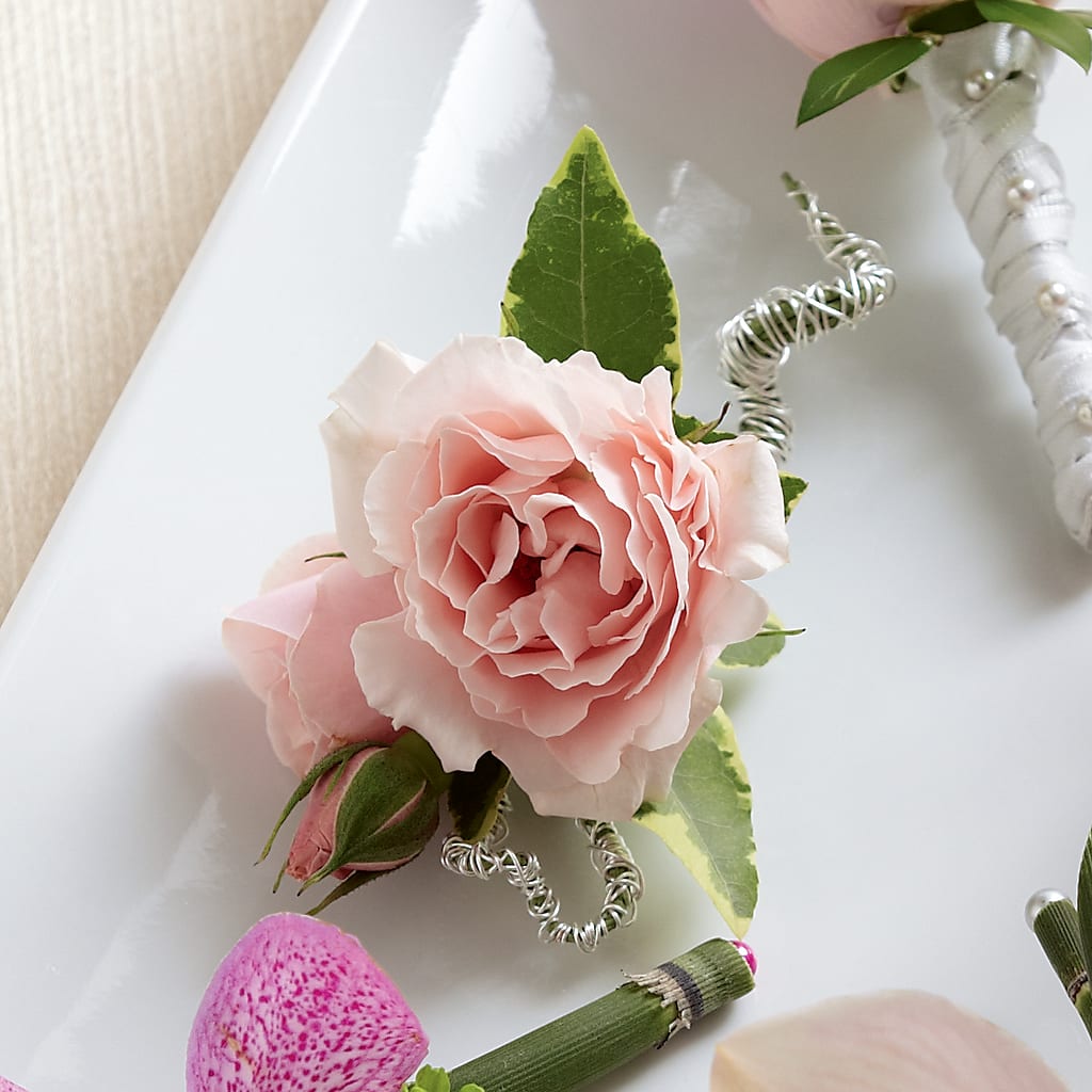 Pink Spray Rose Boutonniere – Flowers By Louise, Wasilla AK