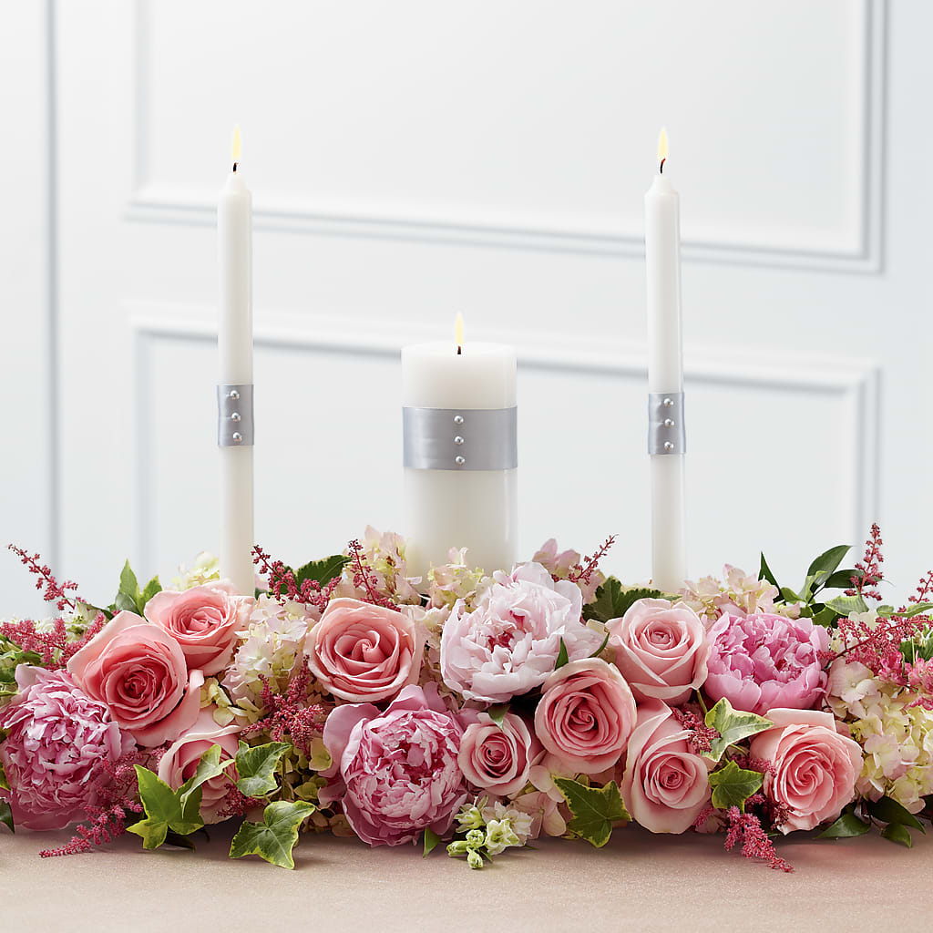 Worldwide Romance Unity Candle Arrangement – Flowers By Louise, Wasilla AK