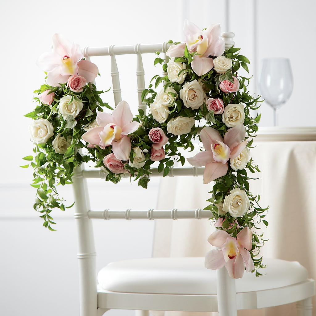 Orchid Rose Chair Décor – Flowers By Louise, Wasilla AK