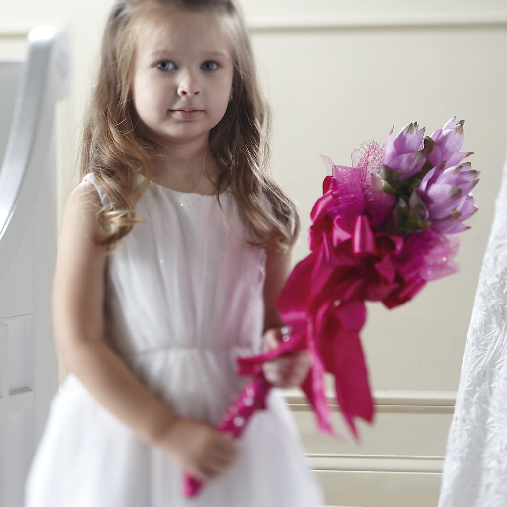 Sparkle Pink Flower Girl Bouquet – Flowers By Louise, Wasilla AK