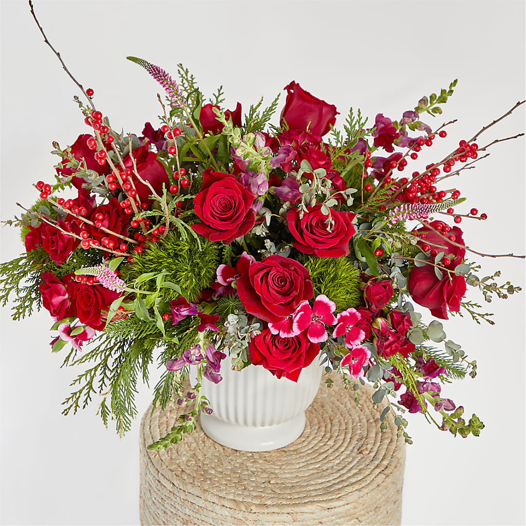 Big Red Bow Bouquet –  Flowers By Louise, Wasilla AK