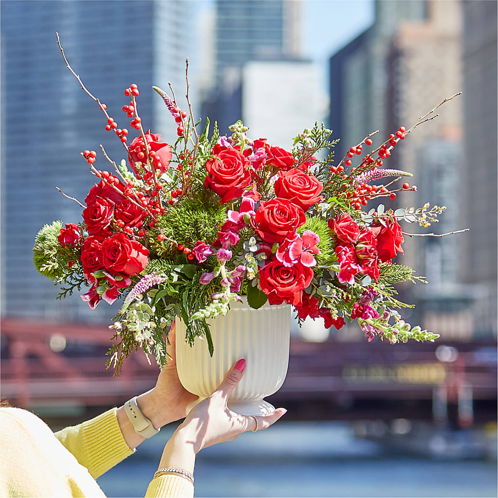 Big Red Bow Bouquet –  Flowers By Louise, Wasilla AK