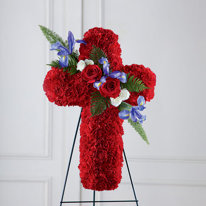 Faithful Hero Floral Cross –  Flowers By Louise, Wasilla AK