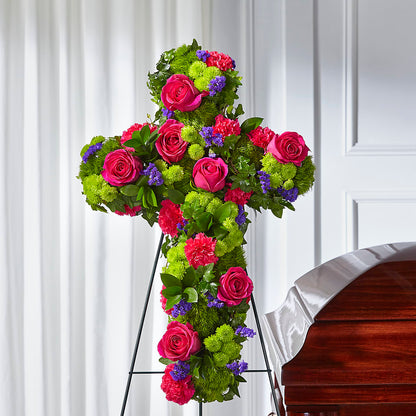 Tribute Rose Floral Cross –  Flowers By Louise, Wasilla AK