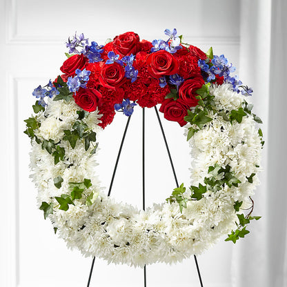 Patriotic Passion Wreath –  Flowers By Louise, Wasilla AK