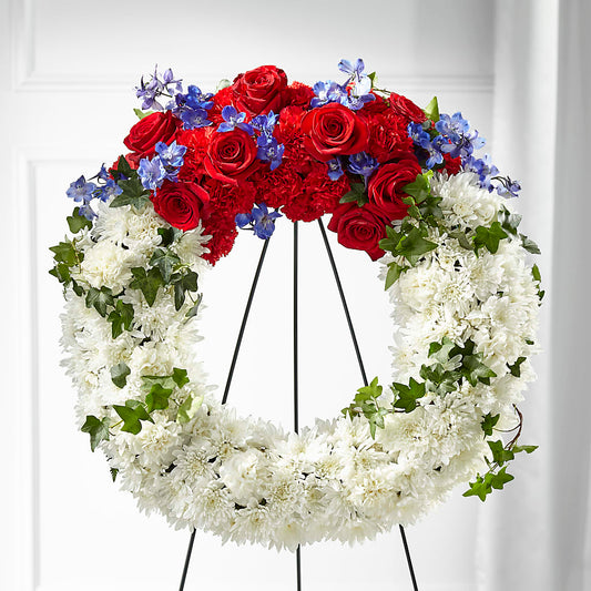 Patriotic Passion Wreath –  Flowers By Louise, Wasilla AK