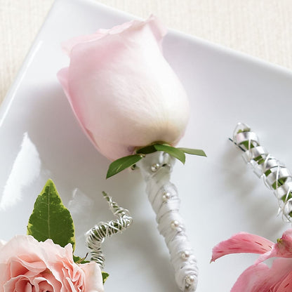 Pink Rose Boutonniere –  Flowers By Louise, Wasilla AK