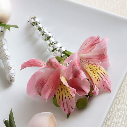Pink Peruvian Lily Boutonniere –  Flowers By Louise, Wasilla AK