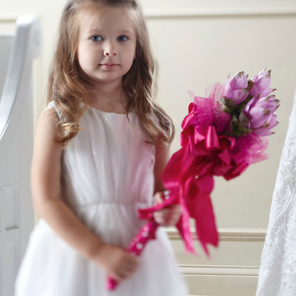 Sparkle Pink Flower Girl Bouquet –  Flowers By Louise, Wasilla AK