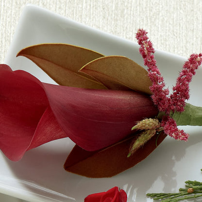 Red Calla Boutonniere –  Flowers By Louise, Wasilla AK