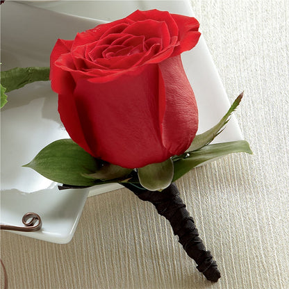 Red Rose Boutonniere –  Flowers By Louise, Wasilla AK