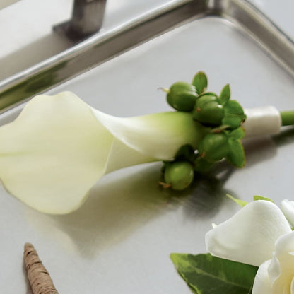 White Calla Boutonniere –  Flowers By Louise, Wasilla AK